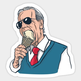 President Joe Biden Eating Ice Cream Sticker